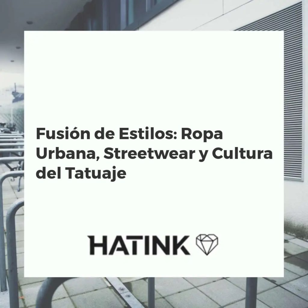 Modelos con tatuajes luciendo ropa urbana y streetwear en un entorno vibrante, celebrando la fusión de estilos