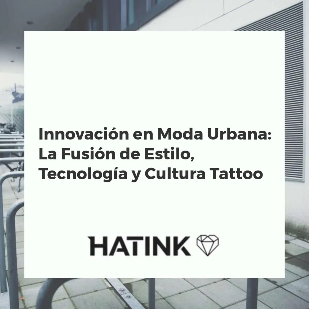 Personas con ropa streetwear innovadora y tatuajes, rodeadas de tecnología futurista en un entorno urbano